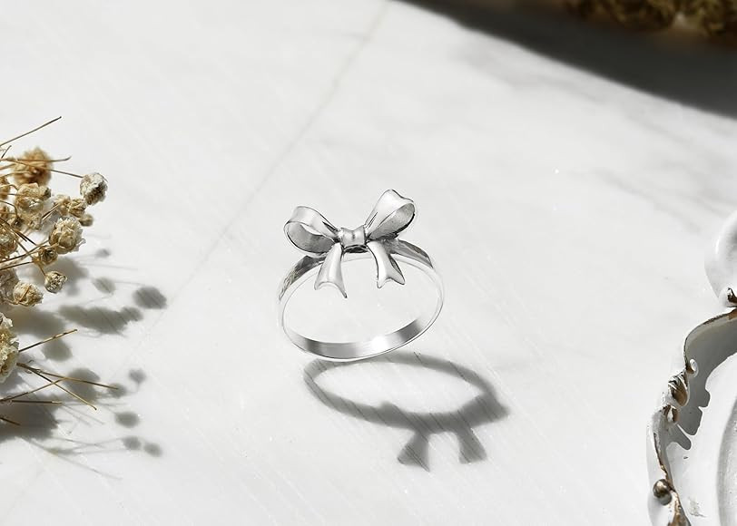 AeraVida Cute Little Bow or Ribbon of Sterling Silver Ring Size 8 for Adorable and Stylish Fashio... | Amazon (US)