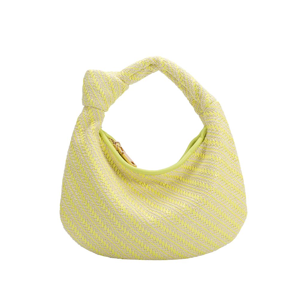 Yellow Cher Raffia Small Top Handle Bag | Melie Bianco | Melie Bianco