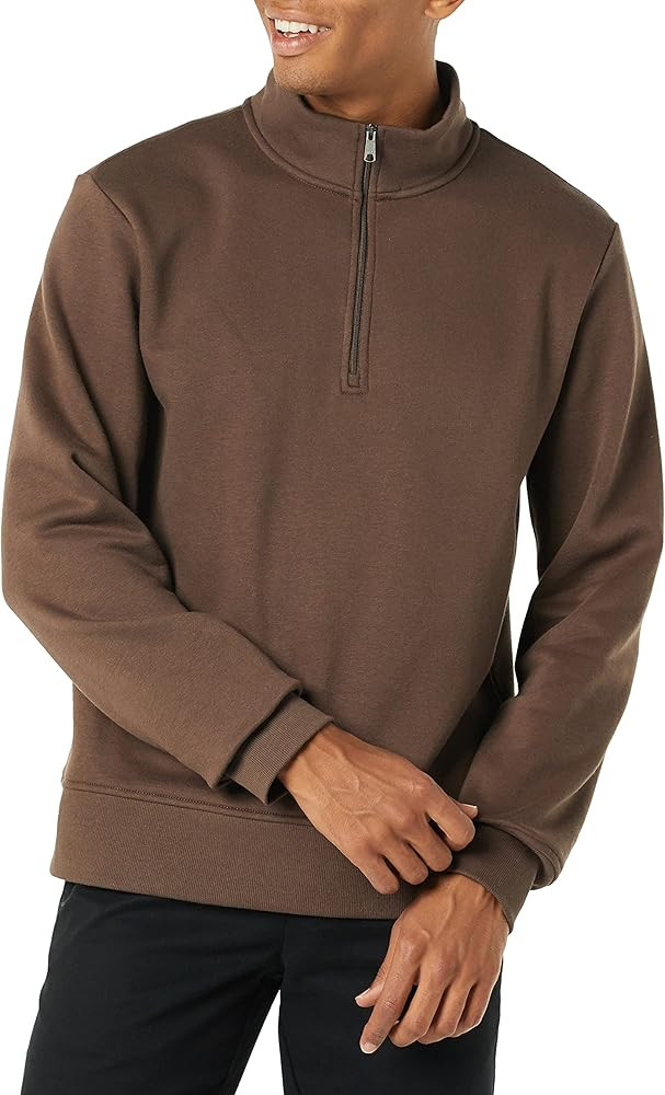 Amazon Essentials Men's Long-Sleeve Quarter-Zip Fleece Sweatshirt | Amazon (US)