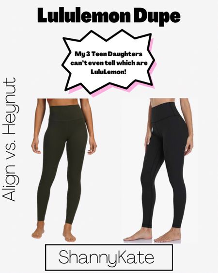 Lululemon Align vs. Heynut. I have 3 teen girls who can’t tell the difference. Can you? 

Lululemon. Align leggings. Leggings. Heynut. Amazon finds 

#LTKunder100 #LTKunder50 #LTKfit