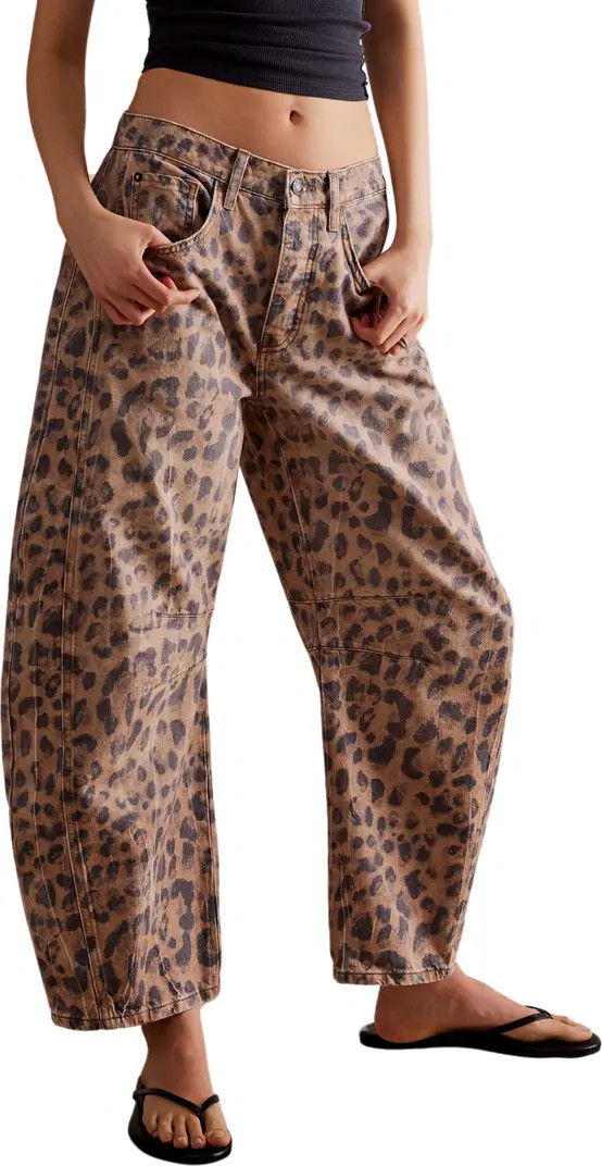 Free People Print Barrel Leg Jeans | Nordstrom | Nordstrom
