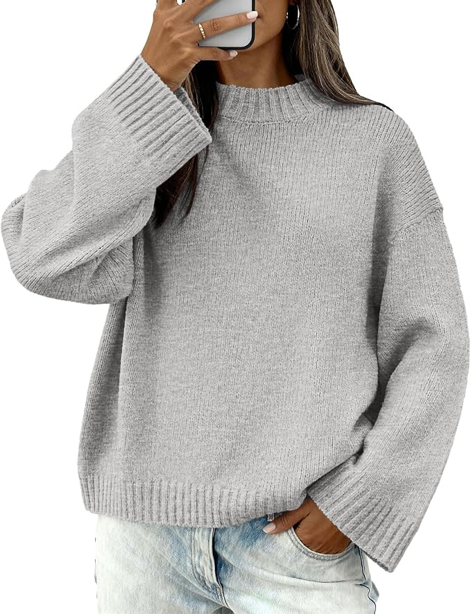 BTFBM Fall Sweaters for Women Crewneck Loose Winter Outfits | Amazon (US)