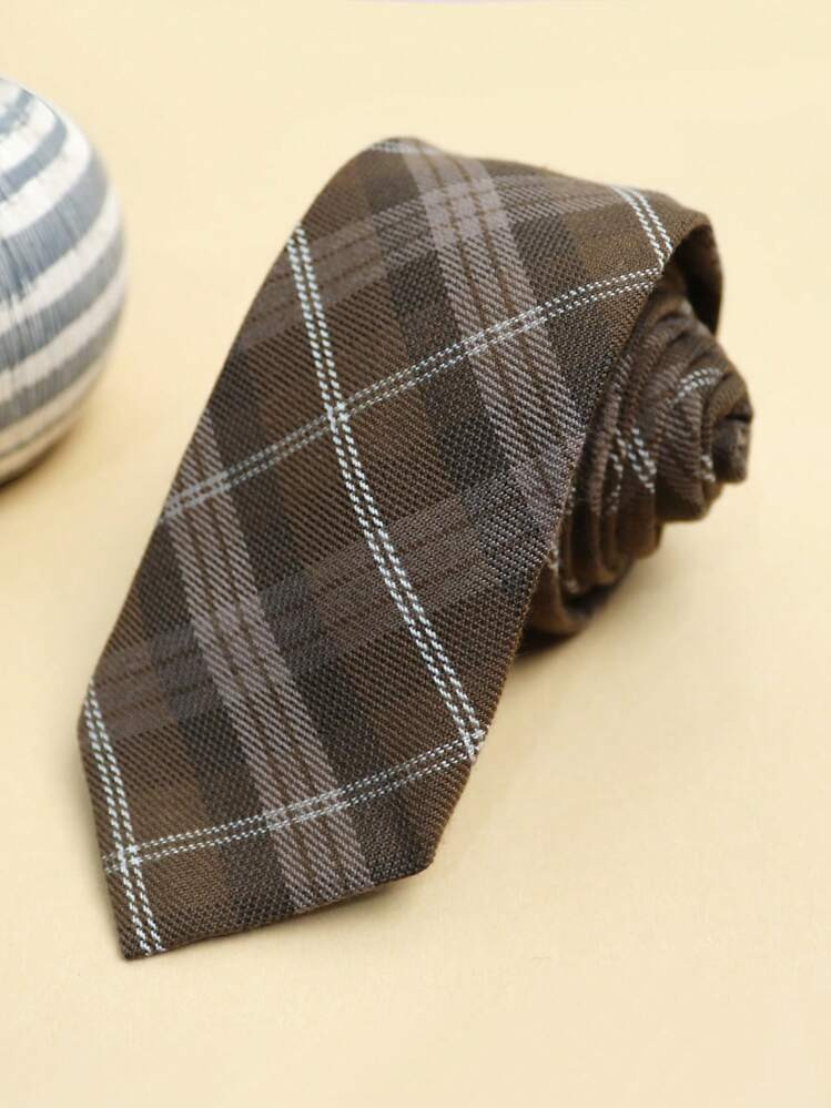 1pc Rhombus Pattern Casual Street Style Polyester Tie, Men And Women, All Season Men Necktie | SHEIN