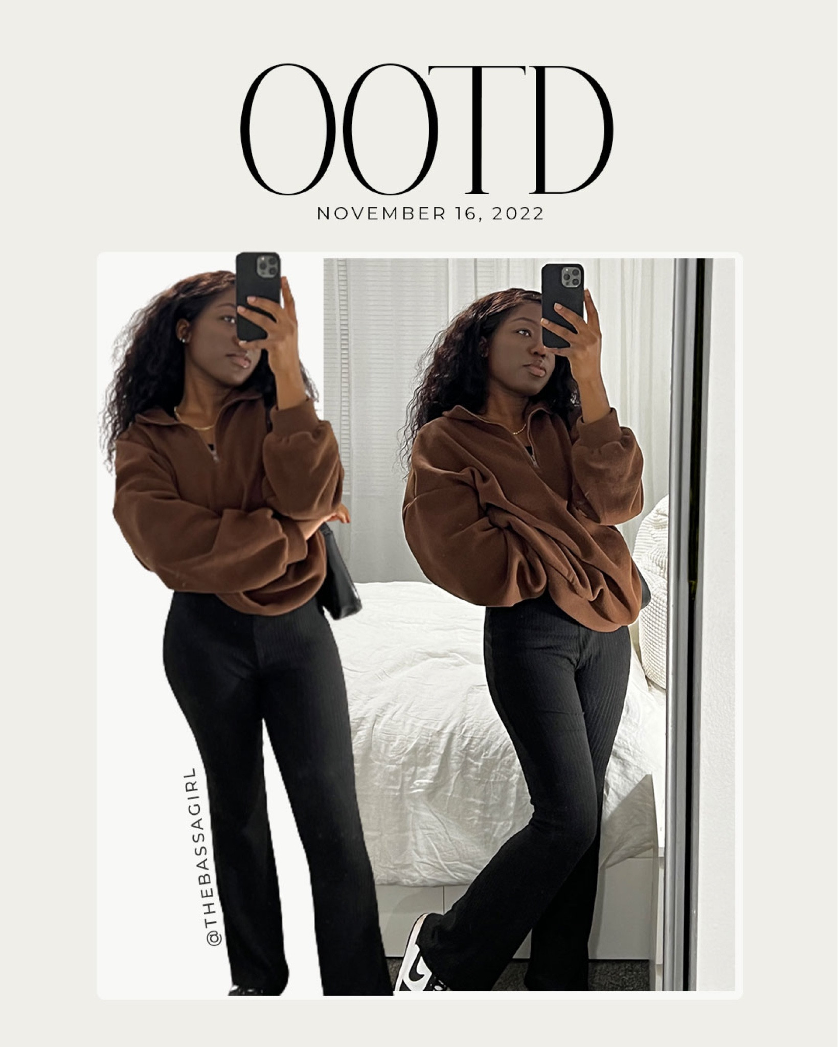 All about cozy vibes recently 
Brown sweatshirt black flared pants
Nike panda dunks fall winter outfit of the day #brownandblack #ltkfinds #outfitinspo

#LTKSeasonal #LTKfit #LTKstyletip