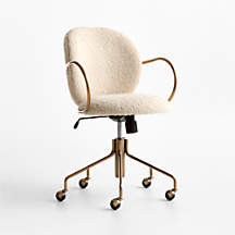 Luna Ivory Boucle Upholstered Office Chair + Reviews | Crate & Barrel | Crate & Barrel