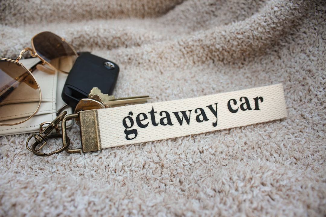Getaway Car /personalized Canvas Keychain/ Bronze Key Fob/ - Etsy | Etsy (US)