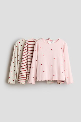 H & M - 3-Pack Ribbed Jersey Tops - Pink | H&M (US + CA)