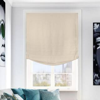 Chicology Ivory Cordless Light Filtering Privacy Polyester Roman Shade 39 in. W x 64 in. L RM-WS-... | The Home Depot