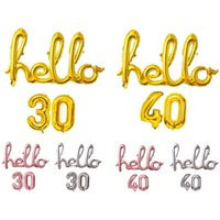Hello Birthday Balloon 30 40 Number Letter Garland Milestone Age Celebration Influencer Photo Prop Script Party Supply | Etsy (US)