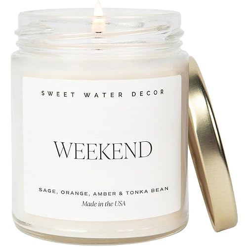 Sweet Water Decor Weekend Candle | Sage, Orange, and Amber Scents | Relaxing Candles and Decor fo... | Amazon (US)