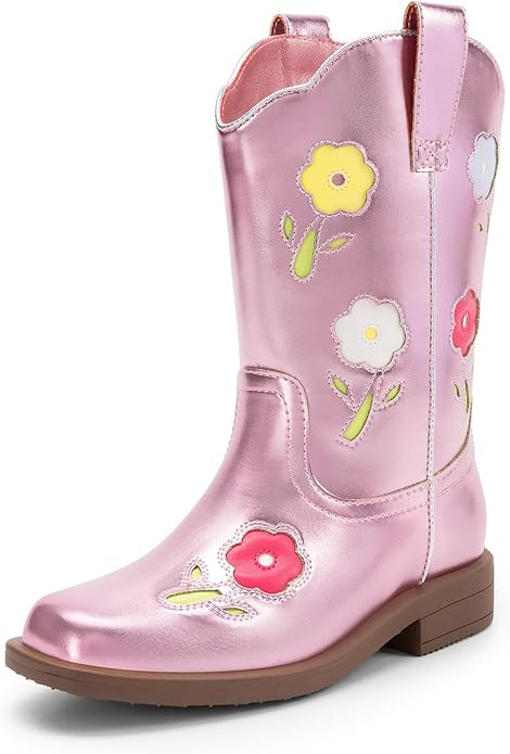 DREAM PAIRS Girls Cowgirl Boots Kids Mid Calf Western Boots Riding Shoes for Toddler/Little Kid/B... | Amazon (US)