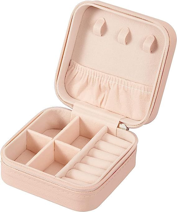 PU Leather Small Jewelry Box, Travel Portable Jewelry Case for Ring, Pendant, Earring, Necklace, ... | Amazon (US)