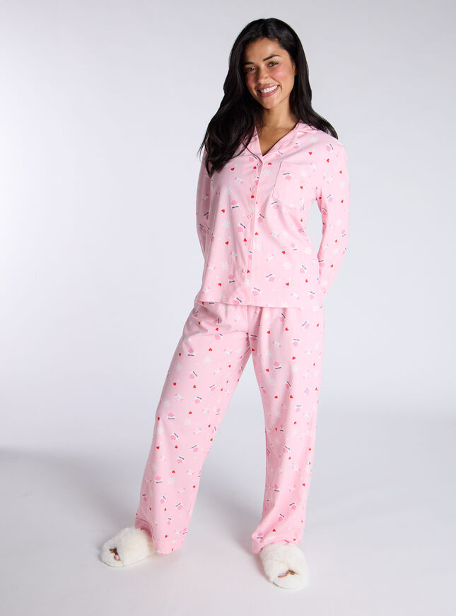 Dear Santa fleece pyjamas in a bag - Pink  Mix | Boux Avenue (UK)