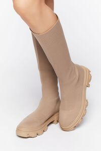 Calf-High Lug-Sole Sock Boots | Forever 21 (US)