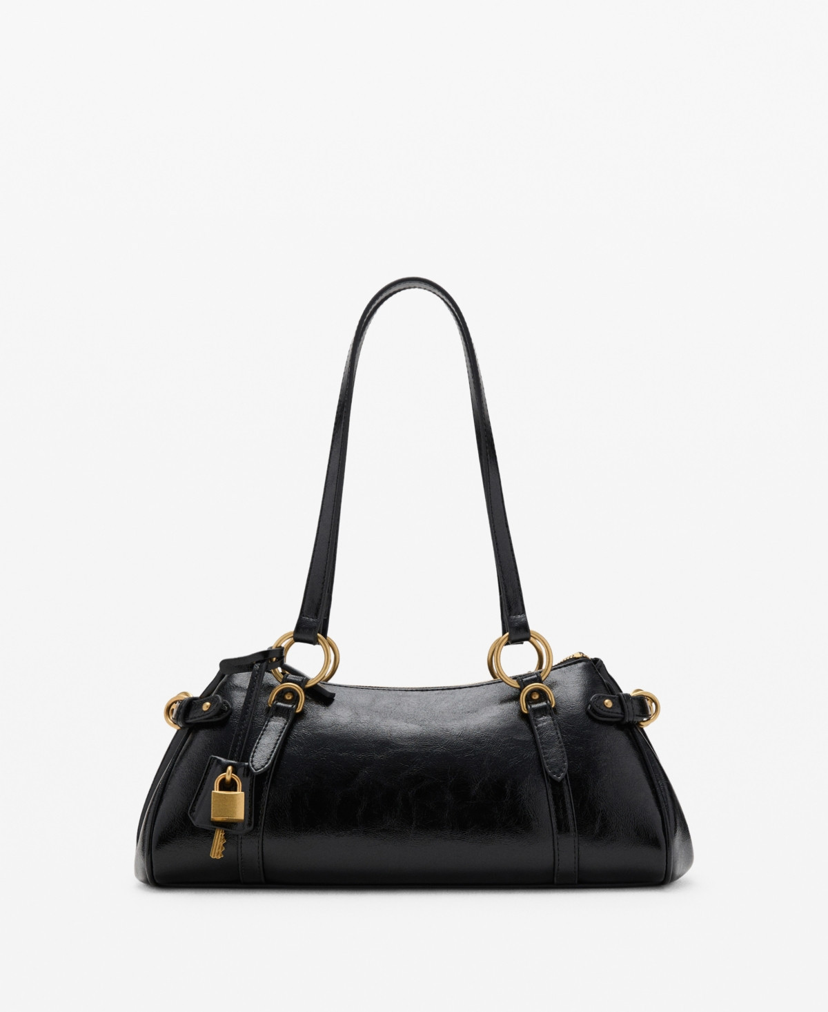 Mango Women's Charm Detail Bowling Shoulder Bag - Black | Macy's