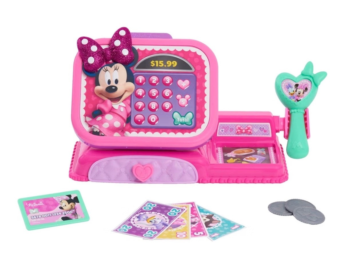 Disney Junior Minnie Mouse Bowtique Cash Register with Sounds
Dress Up and Pretend Play, Holiday Stocking Stuffers, Gifts, Presents