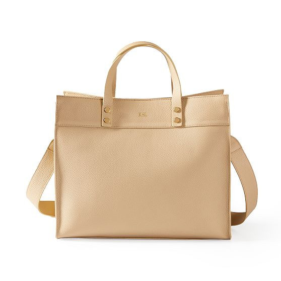 Essential Leather Tote, Sand | Mark and Graham