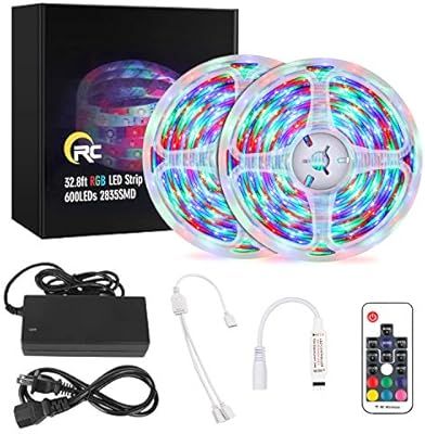 RGB LED Strip Lights, RC LED Lights 32.8ft Waterproof Led Light Strips, Color Changing LED Strip ... | Amazon (US)