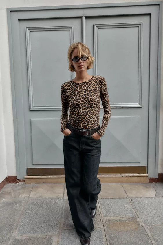 ANIMAL PRINT KNIT SWEATER | Zara UK