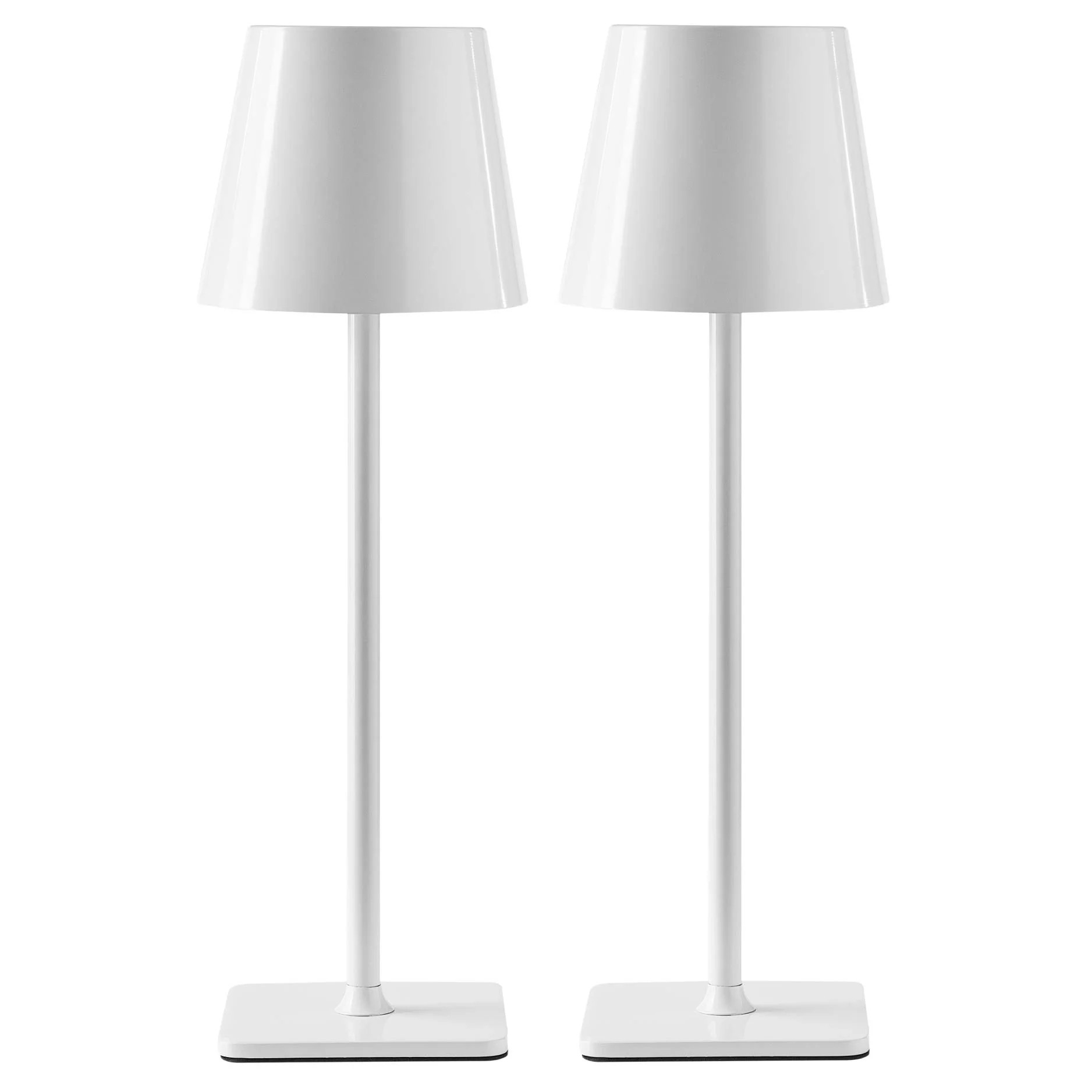 Mainstays 2 Pack Indoor/Outdoor Rechargeable 13" Table Lamp, White | Walmart (US)