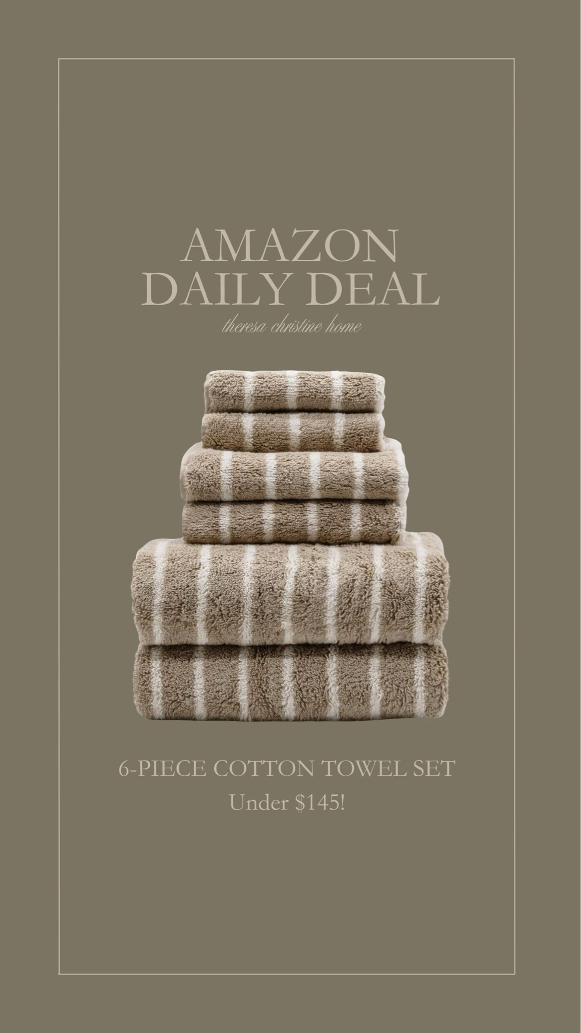 I love this striped towel set from Amazon 🤎 6-pieces, various sizes, and all for a great price. 😍