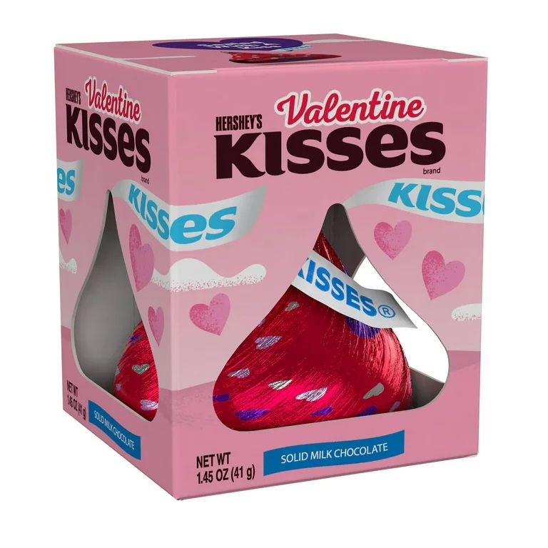 HERSHEY'S, KISSES Solid Milk Chocolate Candy, Valentine's Day, 1.45 oz, Gift Box | Walmart (US)