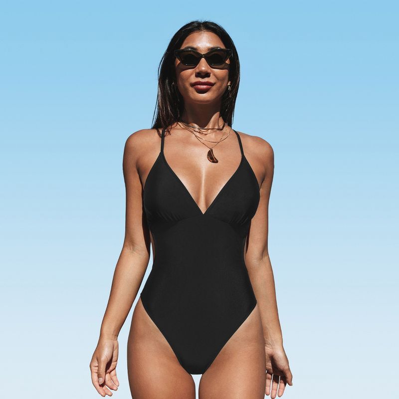 Women's One Piece Swimsuit Cutout Back Crisscross Bathing Suit -Cupshe | Target