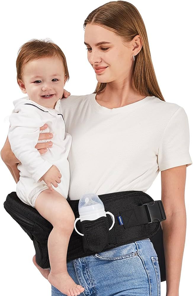 Baby Hip Carrier with Seat for Child Infant with Advanced Adjustable Waistband &Various Pockets, ... | Amazon (US)