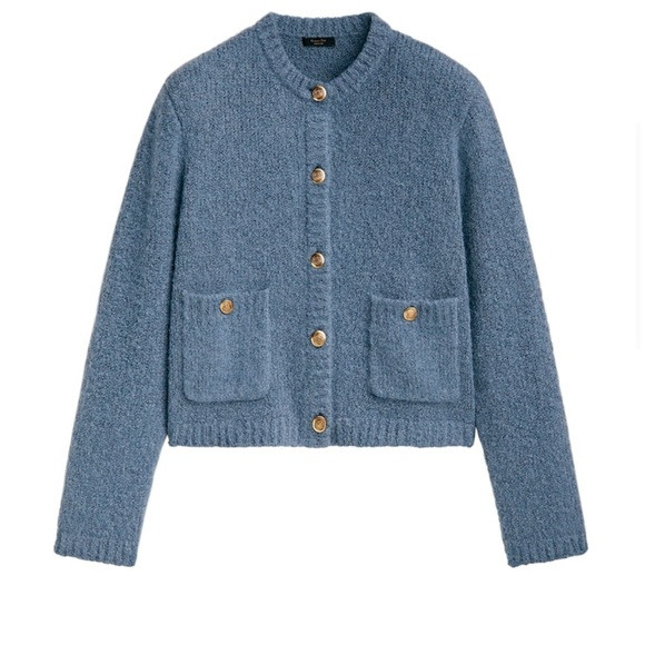 Massimo Dutti MINI BOUCLÉ KNIT CARDIGAN WITH POCKETS | Poshmark