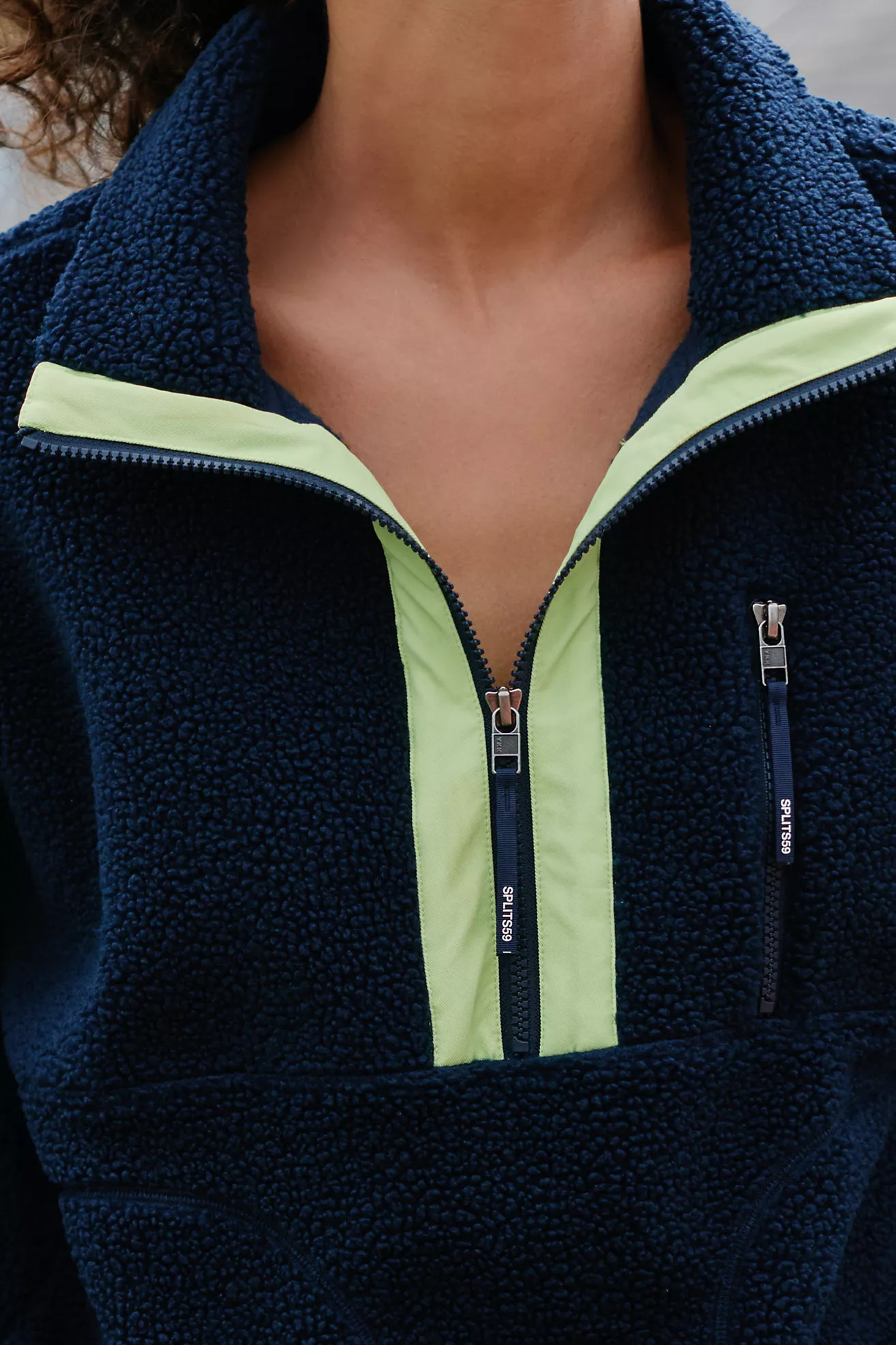 Splits59 Reese Faux-Shearling Quarter-Zip Jacket | Anthropologie (US)