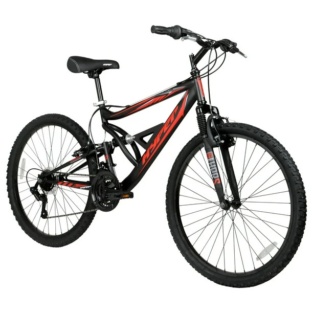 Hyper 26" Shocker Men's Dual Suspension Mountain Bike, Black | Walmart (US)