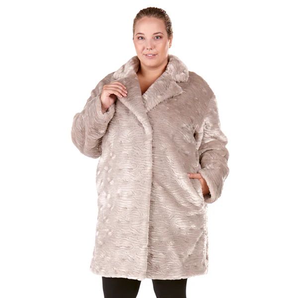 Rosaline Plus Size Faux-fur Coat | Bed Bath & Beyond