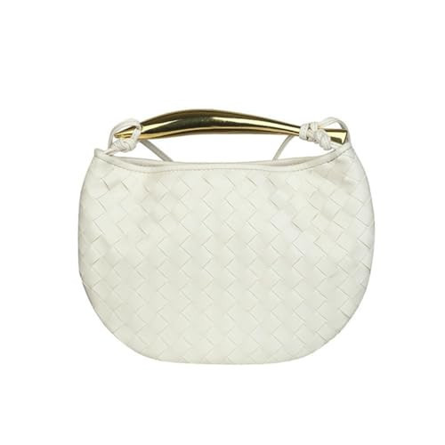 NOVAVOGUE New Korean style sardine hand design woven dumpling bag, every single shoulder crossbody bag (White) | Amazon (US)