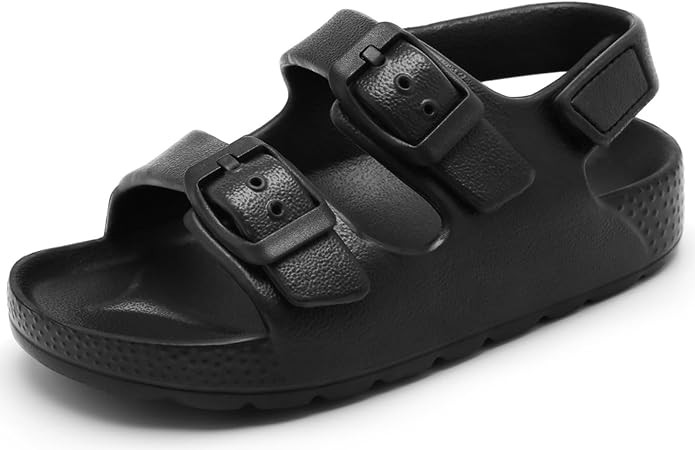 INMINPIN Toddler Boys Girls Buckle Sandals Comfort Open Toe Sandal with Adjustable Back Strap | Amazon (US)