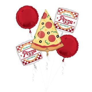 Pizza Party 5-Piece Foil Balloon Bouquet By Mayflower in Red | Michaels® | Michaels Stores