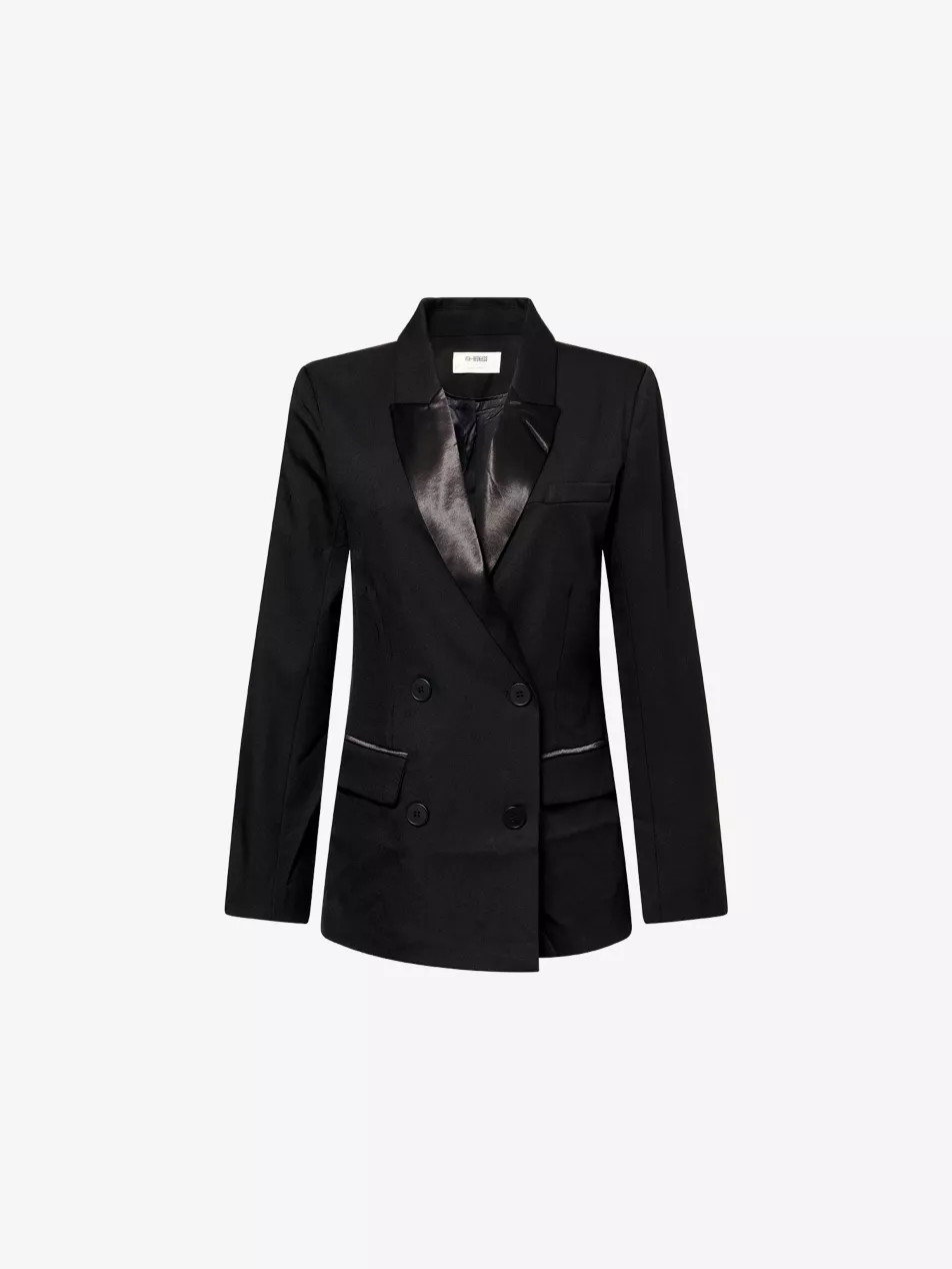 Delphine Satin-Lapel Woven Tuxedo Blazer | Selfridges