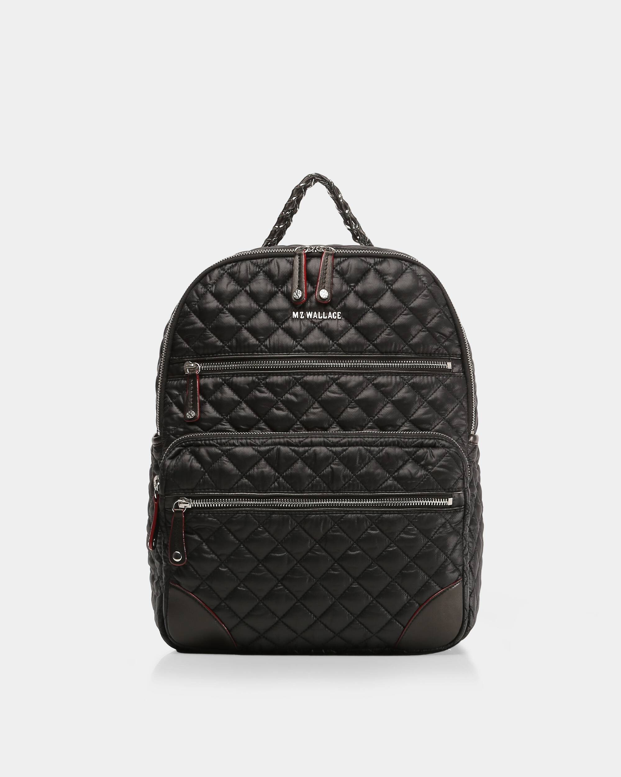 Black with Silver Hardware Crosby Backpack Traveler | MZ Wallace