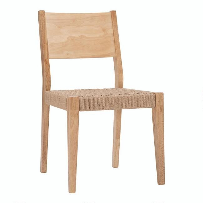 Wood and Woven Rope Morgan Dining Chairs Set of 2 | World Market