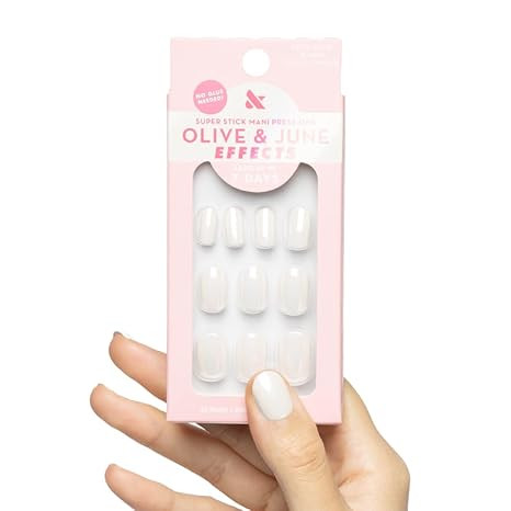 Olive & June Effects Super Stick Mani Press On Nails | Extra Short Round | No Glue Needed | 32 Ta... | Amazon (US)