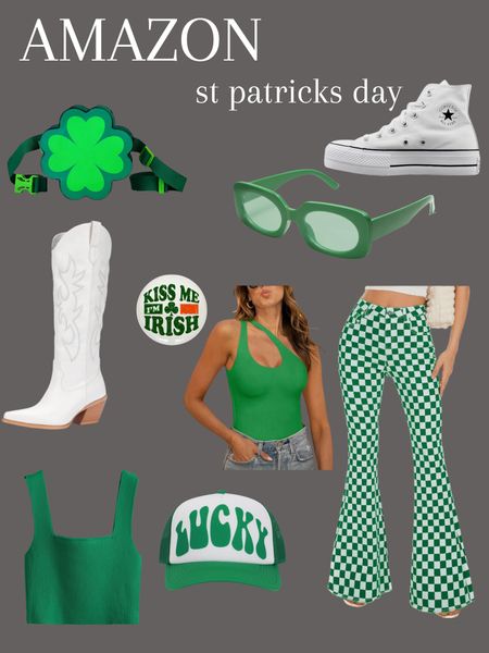 St Patricks day, St patty’s day, Green hat , white boots, white cowboy boots, clover t-shirt, rainbow, Ireland, March, lucky, horseshoe, seventeen , St Patricks day looks, kiss me I’m Irish, Lucky hat, green outfit, green crop top, st Patricks day outfit ideas. 

#LTKSeasonal #LTKfindsunder50 #LTKstyletip