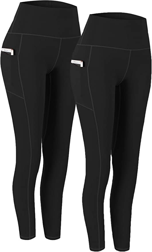 Fengbay 2 Pack High Waist Yoga Pants, Pocket Yoga Pants Tummy Control Workout Running 4 Way Stret... | Amazon (US)