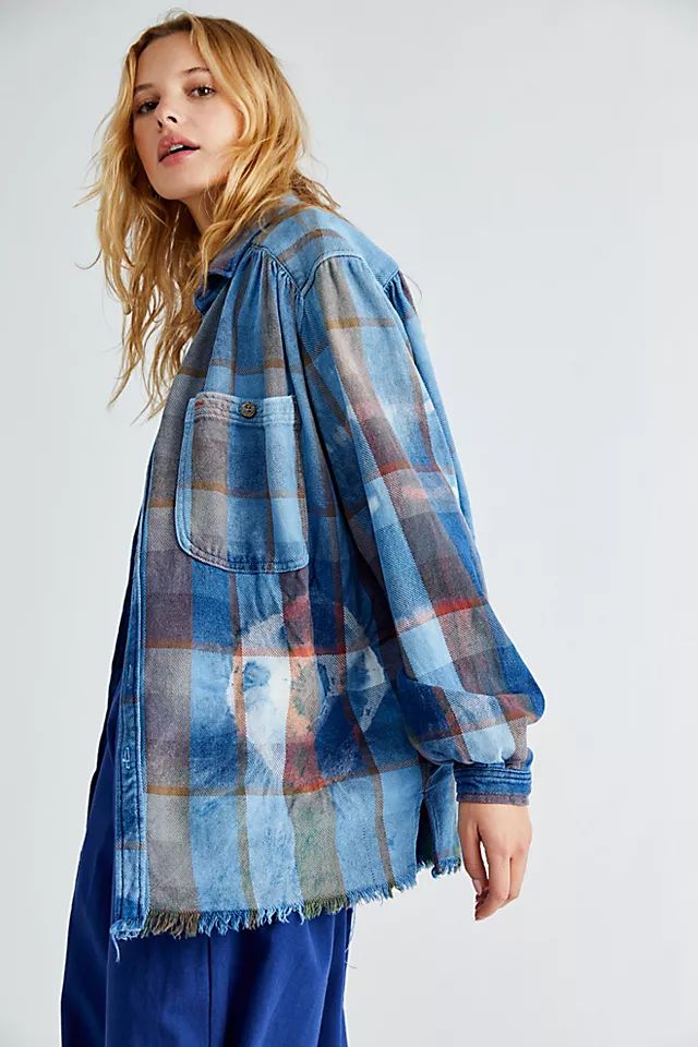 Picasso Indigo Plaid Buttondown | Free People (Global - UK&FR Excluded)