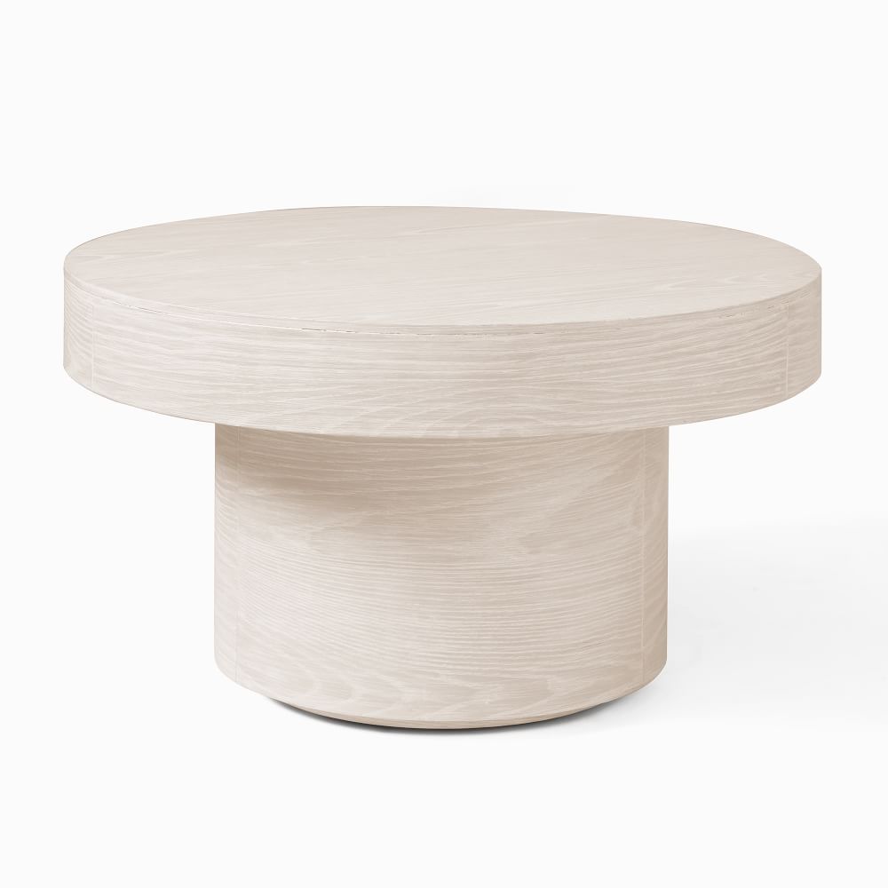 Volume Round Pedestal Coffee Table - Wood | West Elm (US)