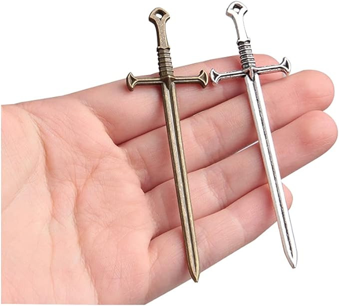Acxico Sword Pendant Charms Antique Silver Tone | Amazon (US)