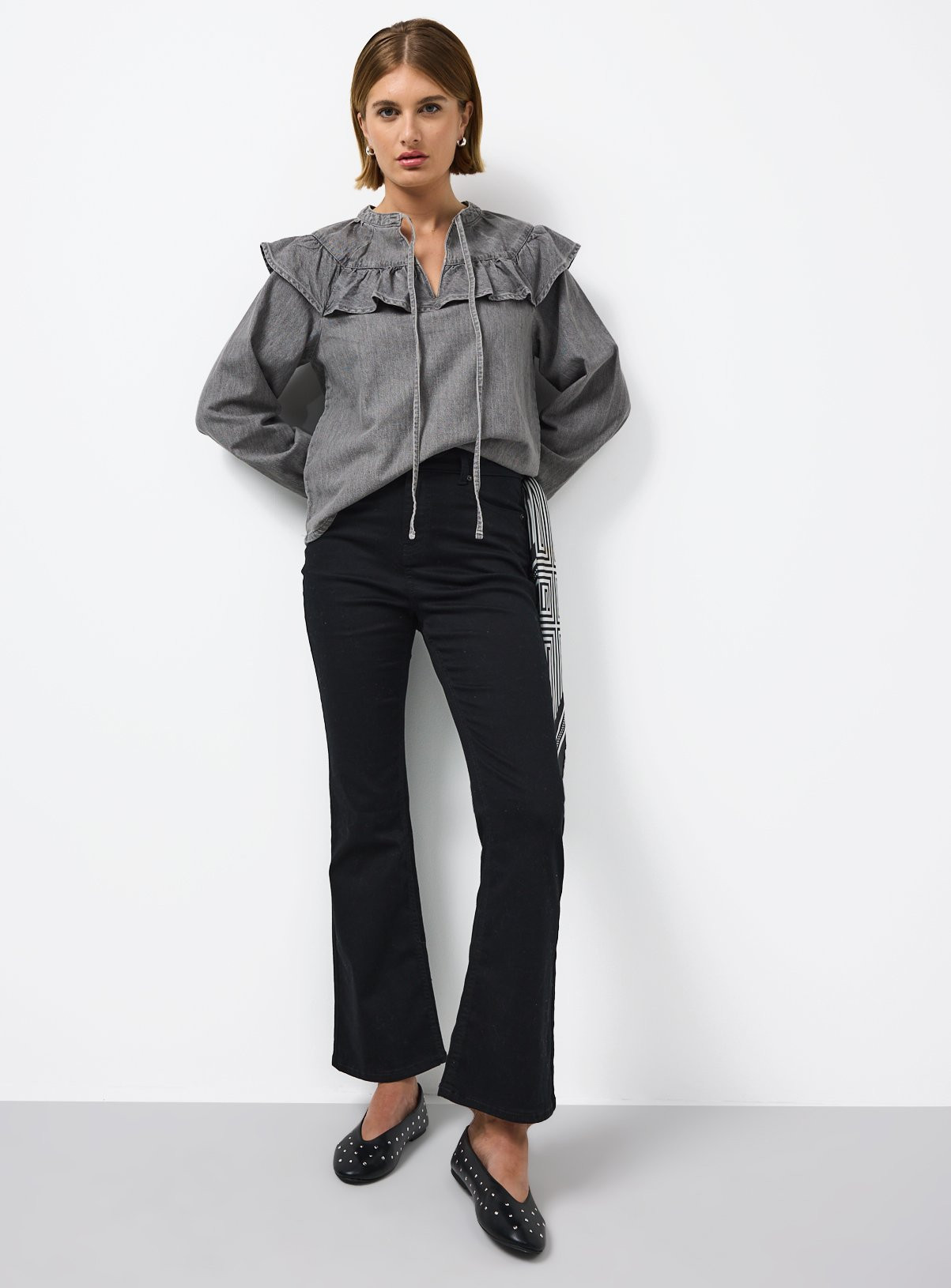 Black Denim Slim Flared Jeans | Tu Clothing