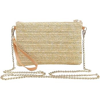 Beurlike Straw Clutch Purses for Women Beach Wristlet Wallet Small Cross body bag for Girls | Amazon (US)