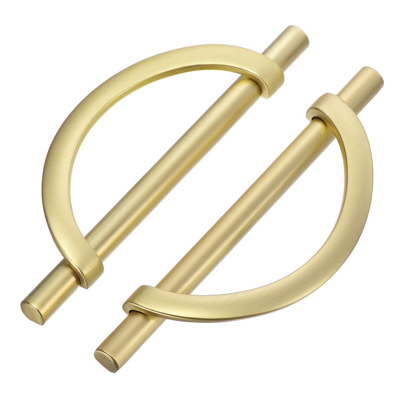Unique Bargains 6pcs Half Moon Cabinet Pulls Brushed Gold Kitchen Cabinet Handles 5 Inch 128mm Hole Centers for Cabinets Cupboard Handles Drawer Pulls | Lowe's