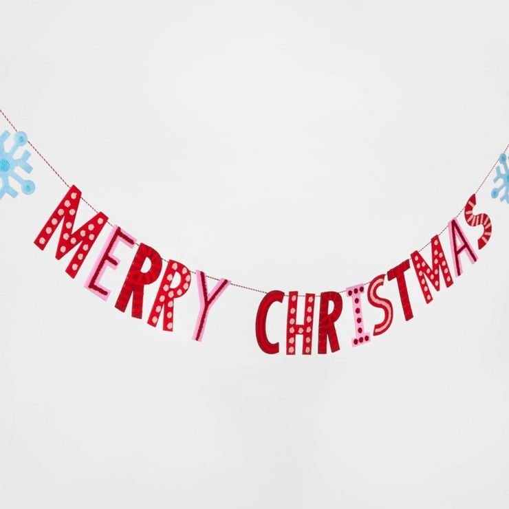 6' Fabric 'Merry Christmas' Garland - Wondershop™ | Target