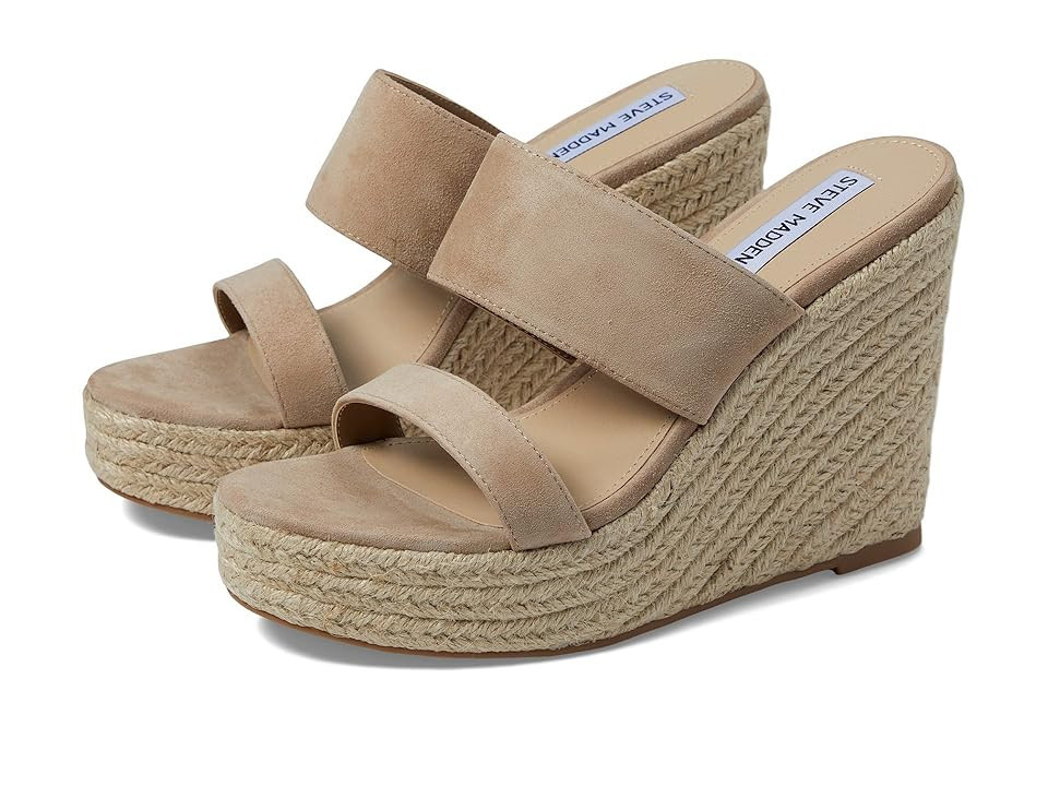 Steve Madden Sunrise Wedge Sandal Women's Shoes Tan Suede : 9.5 M | Zappos