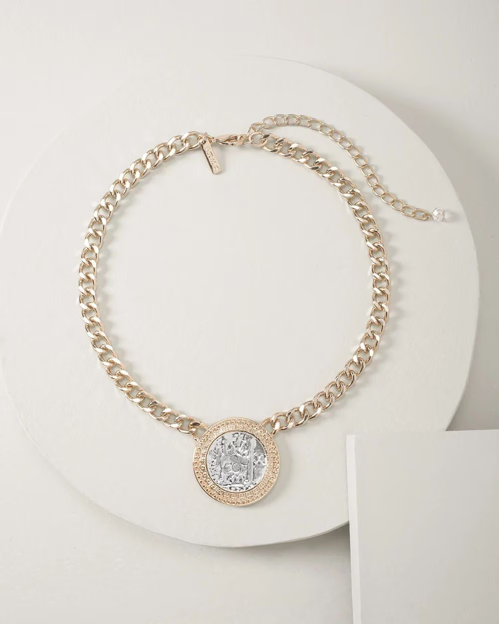 Mixed-Metal Convertible Toggle Coin Necklace | White House Black Market
